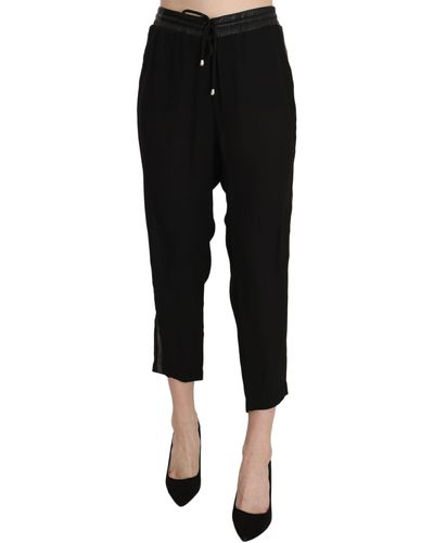 Guess Polyester High Waist Cropped Pants Pants - Black