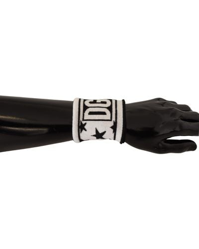 Dolce & Gabbana Elegant Monochrome Wool Wristband Set - Black