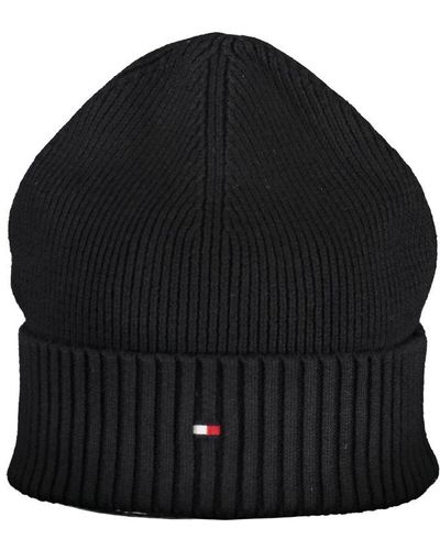 Tommy Hilfiger Elegant Embroidered Logo Hat - Black