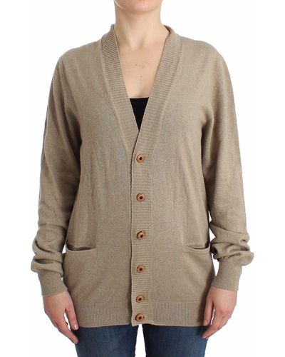 Ermanno Scervino Beige Alpaca Leather Cardigan main image 1