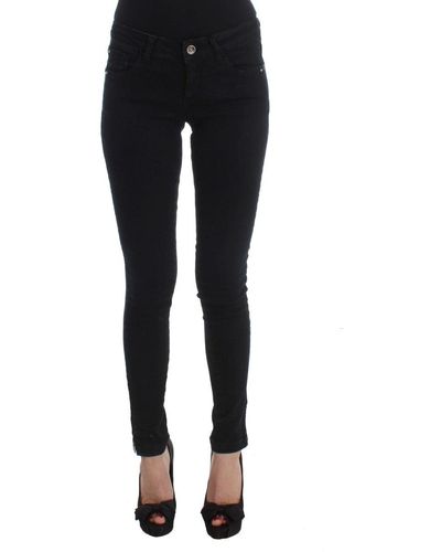 CoSTUME NATIONAL Cotton Slim Fit Denim Jeans Black Sig30116