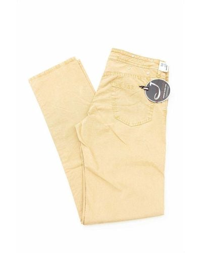 Jacob Cohen Beige Cotton Jeans & Pant - Metallic