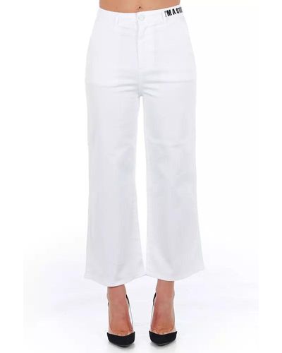 Frankie Morello Elevated Elegance Cropped Pants - White