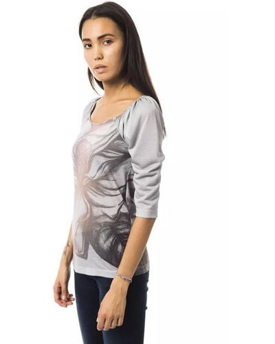 Byblos Chic Open Neck Long Sleeve Tee - Multicolor