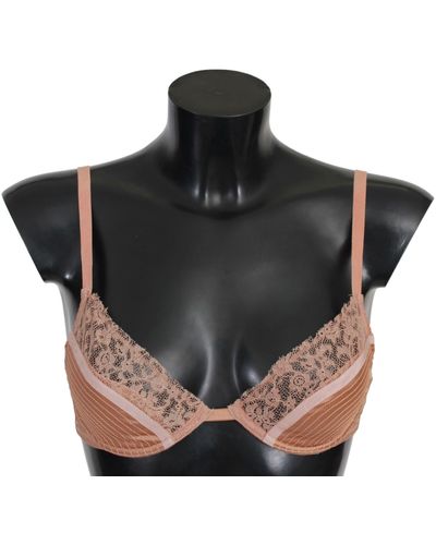 Ermanno Scervino Elegant Nude Lace Push-Up Bra - Black