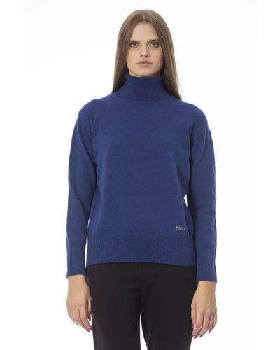 Baldinini Blue Wool Sweater