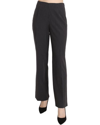 Bencivenga Elegant Striped Straight Fit Pants - Black