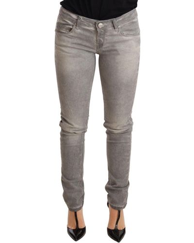 Acht Chic Washed Slim Fit Cotton Jeans - Gray