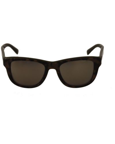 Dolce & Gabbana Black Plastic Full Rim Brown Mirror Lens Sunglasses