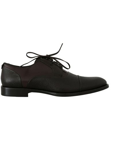 Dolce & Gabbana Dolce Gabbana Leather Laceups Dress Shoes - Black