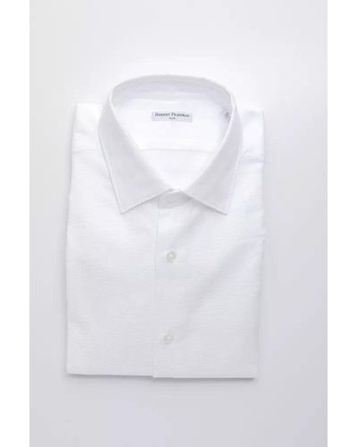 Robert Friedman Elegant White Medium Slim Collar Shirt