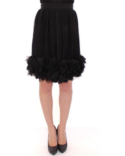 Dolce & Gabbana Elegant Silk Skirt For Evening - Black