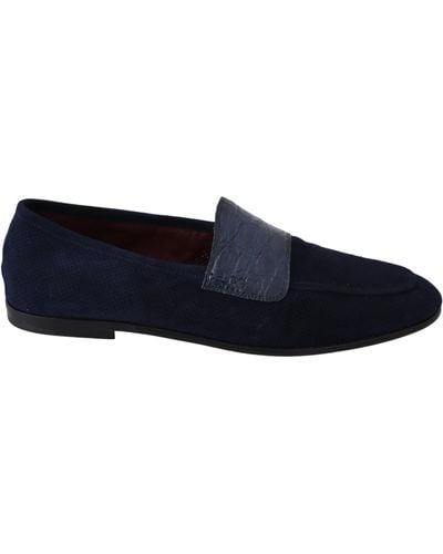 Dolce & Gabbana Elegant Suede Leather Loafers - Blue