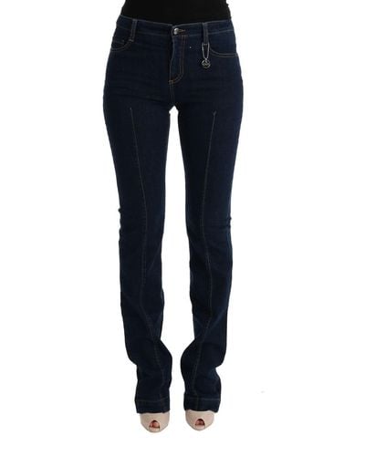 CoSTUME NATIONAL Cotton Bootcut Flared Jeans - Blue