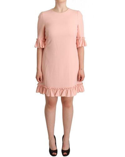Dolce & Gabbana Ruffled Cady Mini Dress - Pink
