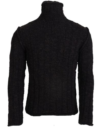 Dolce & Gabbana Wool Knit Turtleneck Pullover Sweater - Black