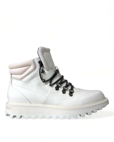 Dolce & Gabbana Neoprene And Calfskin Ankle Boots - White