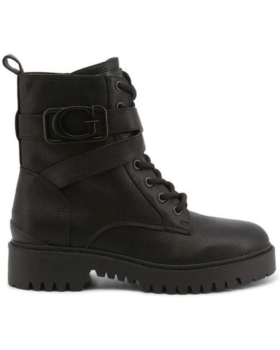 Guess Shoes Boots Leather - Black