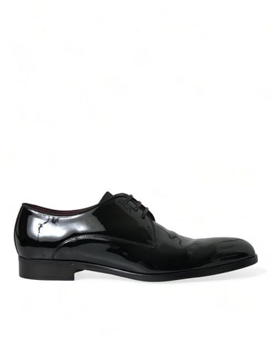 Dolce & Gabbana Calfskin Leather Derby Dress Shoes - Black