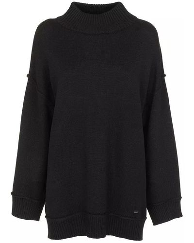 Imperfect Elegant Turtleneck Wool-Blend Sweater - Black