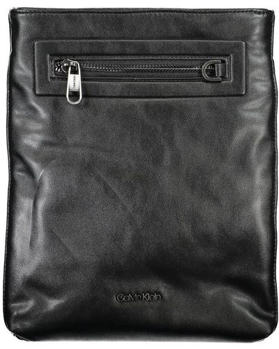 Calvin Klein Sleek Shoulder Bag With Contrast Details - Black