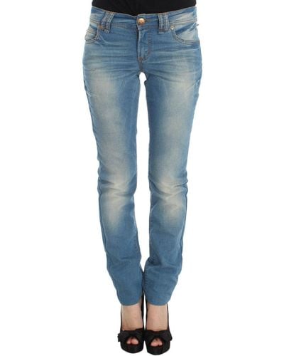 John Galliano Wash Cotton Blend Slim Fit Jeans - Blue