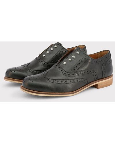 Made in Italia Shoes Flat Shoes Lace Up Leather - Black