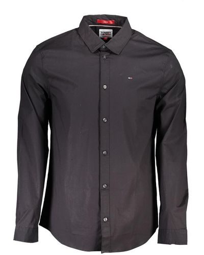 Tommy Hilfiger Sleek Slim Fit Italian Collar Shirt - Black
