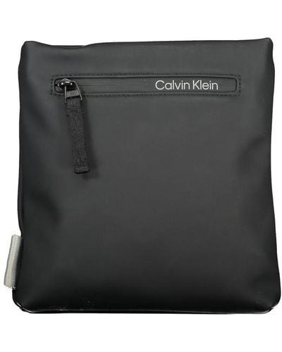 Calvin Klein Sleek Contrast Detail Shoulder Bag - Black