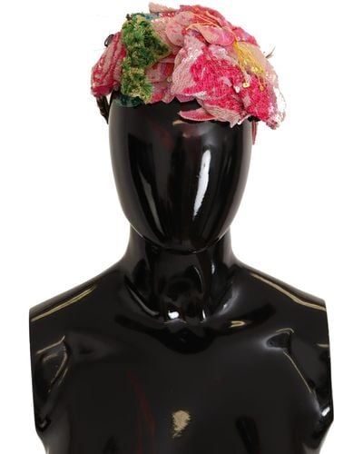 Dolce & Gabbana Multicolored Sequined Diadem Headband - Black