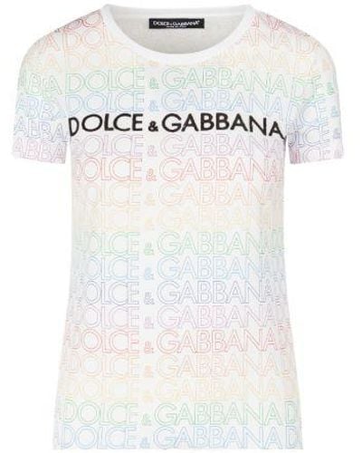 Dolce & Gabbana White Cotton Tops & T