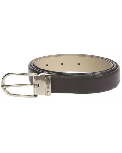 Trussardi Elegant Adjustable Leather Belt - Black