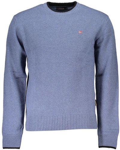 Napapijri Crew Neck Embroidered Sweater - Blue