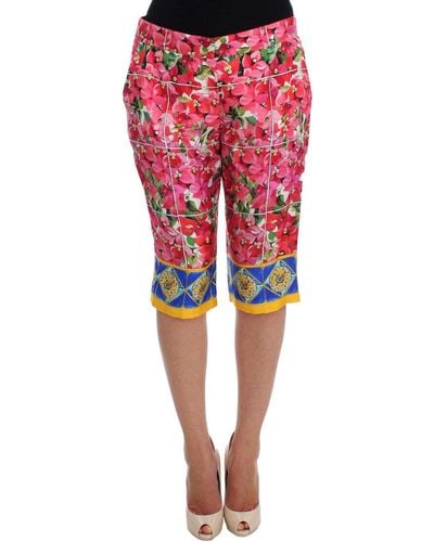 Dolce & Gabbana Dolce Gabbana Floral Knee Capris Shorts Pants - Multicolor