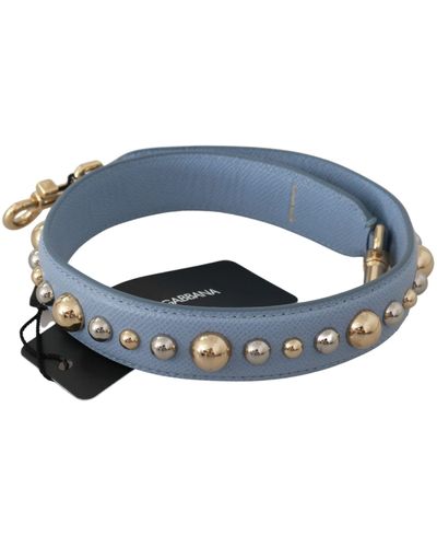 Dolce & Gabbana Elegant Leather Shoulder Strap - Blue