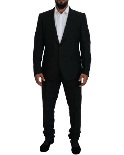 Dolce & Gabbana Martini Slim Fit Designer Suit - Black
