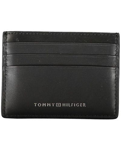 Tommy Hilfiger Chic Leather Card Holder With Contrast Detailing - Black