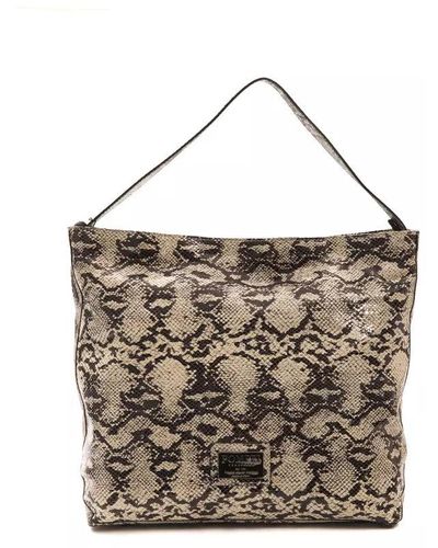 Pompei Donatella Chic Python Print Leather Shoulder Bag - Multicolor
