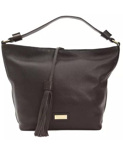 Pompei Donatella Black Leather Women Crossbody Bag
