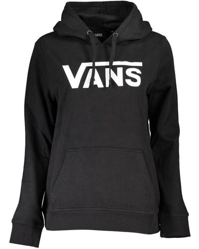 Vans Sleek Hooded Fleece Sweatshirt With Logo - Black
