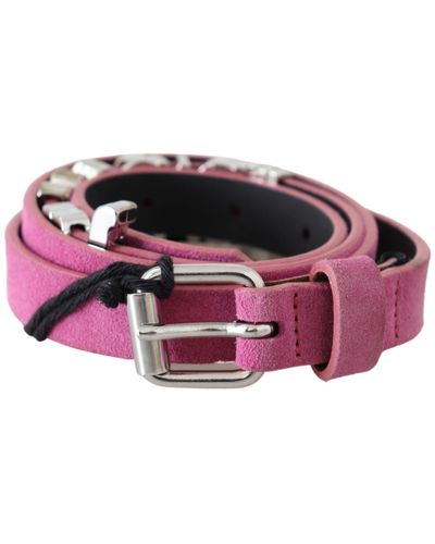 Just Cavalli Fuschia Leather Waist Belt - Pink