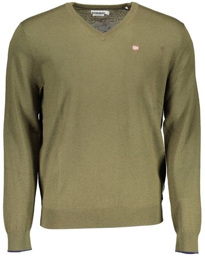 Napapijri Blue Wool Men Sweater