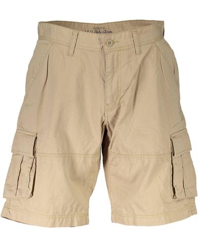 U.S. POLO ASSN. Cotton Bermuda Shorts With Classic Logo - Natural