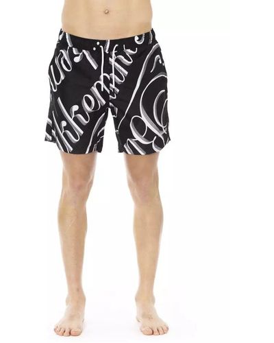 Bikkembergs Sleek All-Over Print ' Swim Shorts - Black