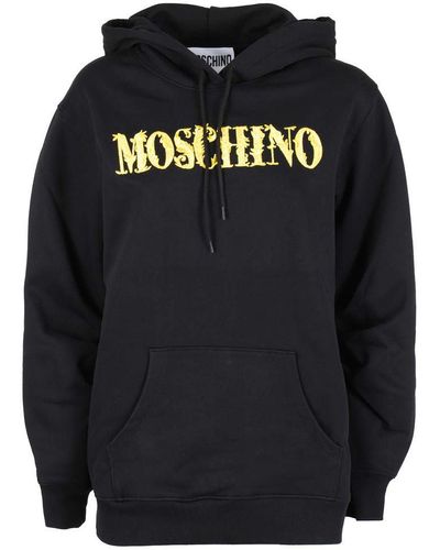 Moschino Black Cotton Sweater - Blue