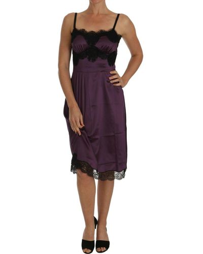Dolce & Gabbana Purple Strapless A-line Asymmetric Dress