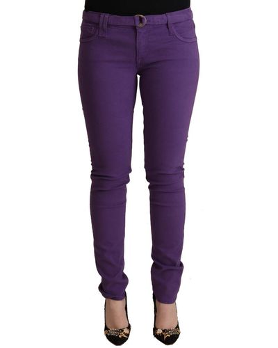 CYCLE Purple Cotton Low Waist Skinny Casual Jeans - Blue