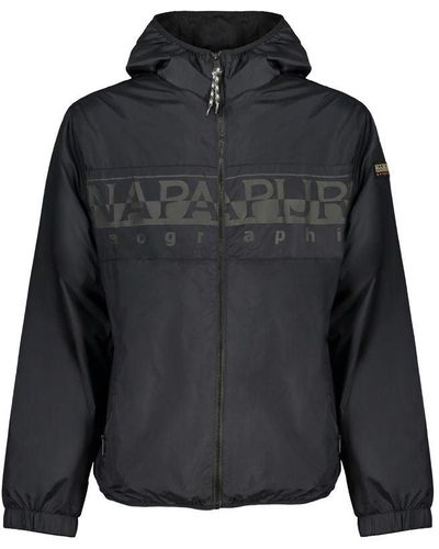 Napapijri Sleek Waterproof Hooded Sports Jacket - Black