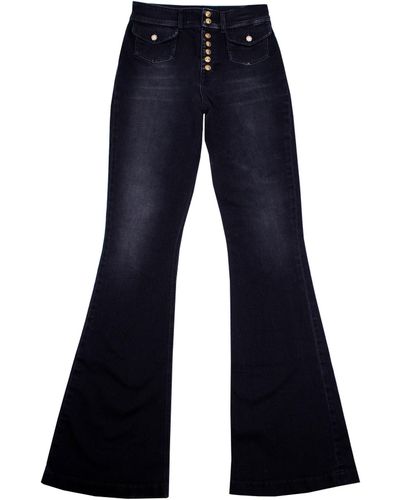 Versace Jeans Couture Elegant High-Waist Flared Denim Jeans - Blue