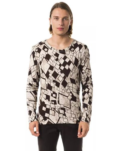 Byblos Printed Round Neck Long Sleeve Tee - Multicolor